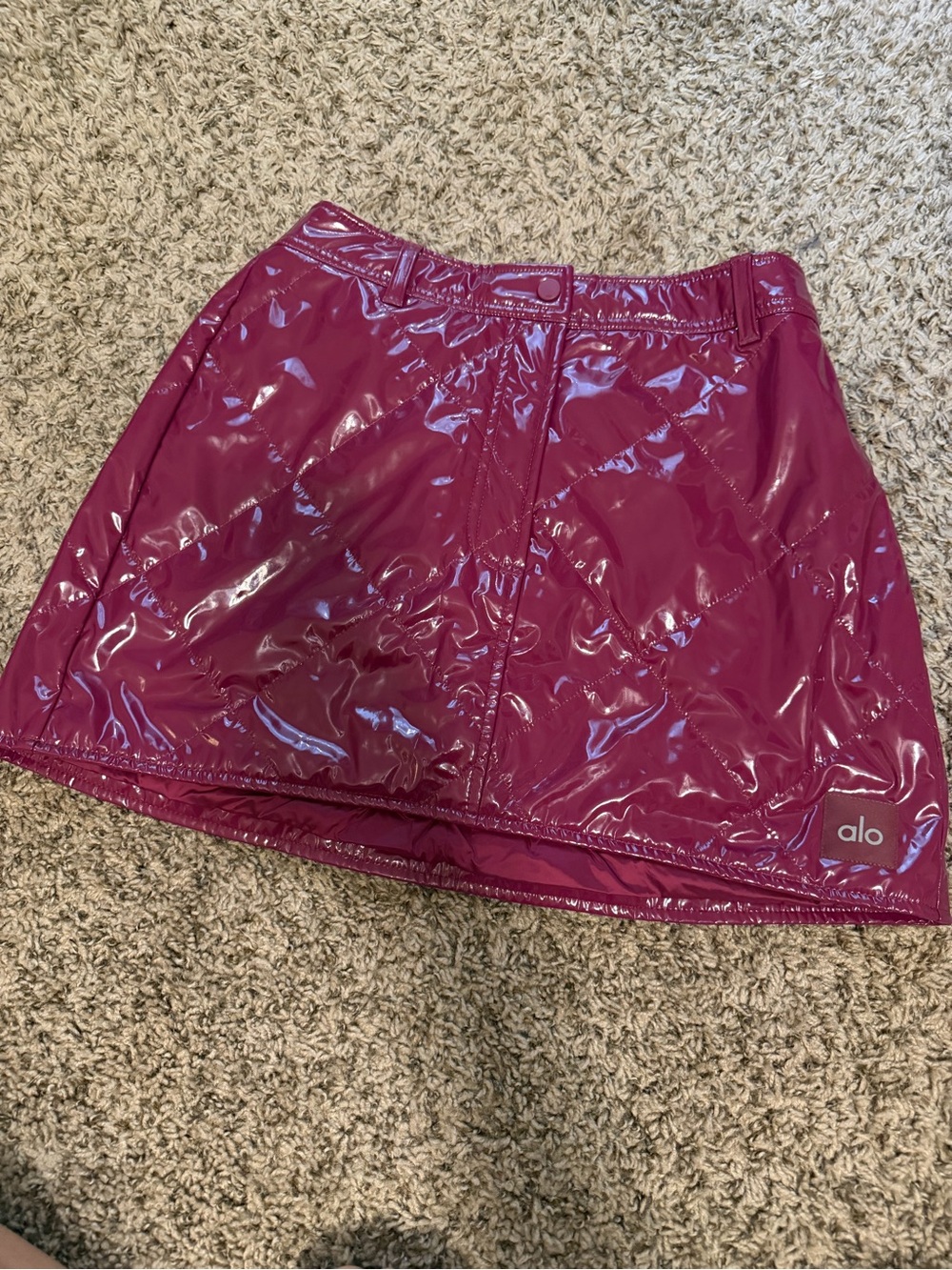 ALO Yoga Puffer Magenta Mini Skirt